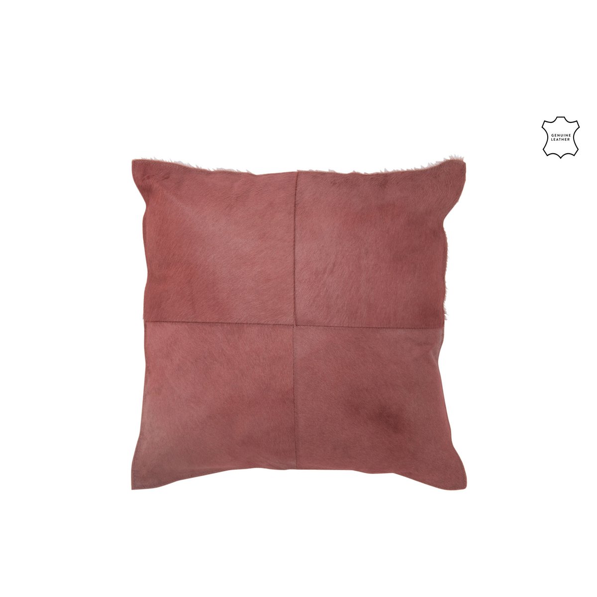 Coussin décoratif J-Line en cuir rouge sur canapé