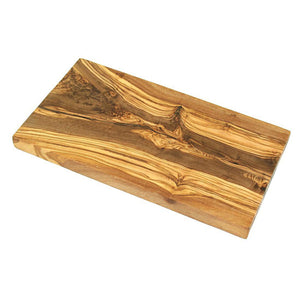 Planche à déjeuner carrée en bois d'olivier - vue de face