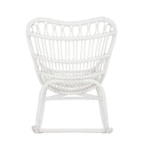Tabouret à roulettes J-Line en rotin blanc, détail des roulettes