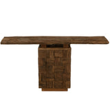 Console J-Line Woody Hout Naturel - vue de face avec détails en bois