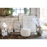 Branche décorative J-Line à pompons - plastique - blanc - grande