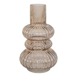 Vase en verre fumé soufflé à la bouche avec design arrondi