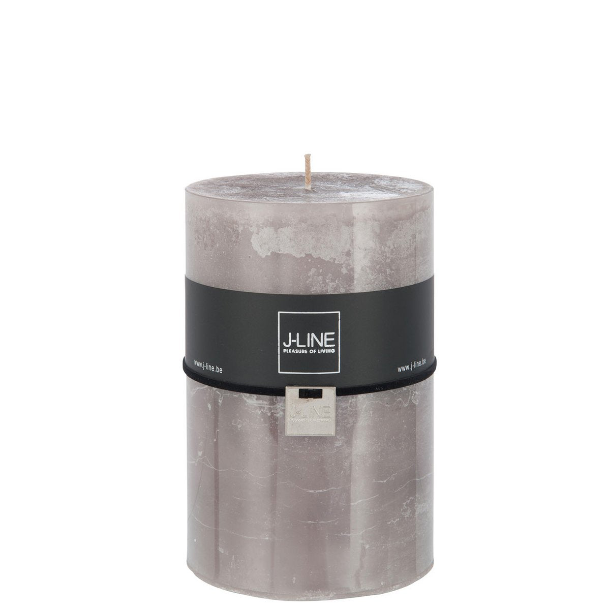 Bougie cylindrique J-Line gris, détail de la texture de la cire