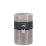 Bougie cylindrique J-Line gris, détail de la texture de la cire