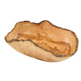 Corbeille à fruits bord rustique (longueur : 30 - 33 cm) en bois d'olivier