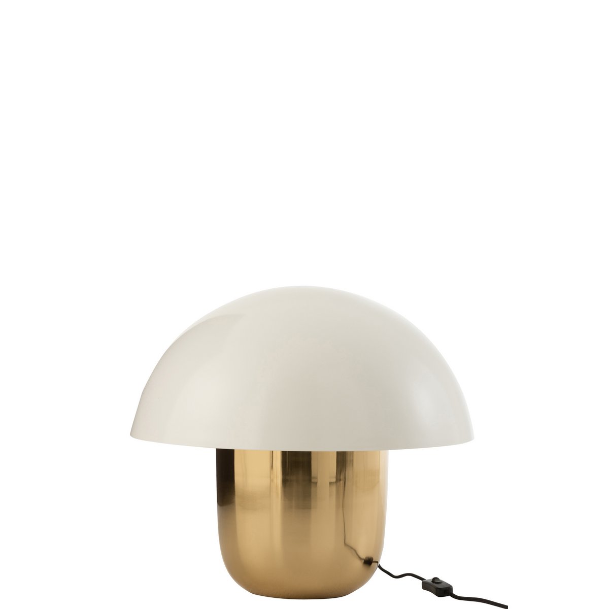 Lampe Champignon J-Line en métal blanc et or, vue de face