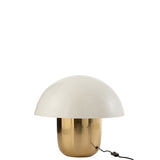 Lampe Champignon J-Line en métal blanc et or, vue de face