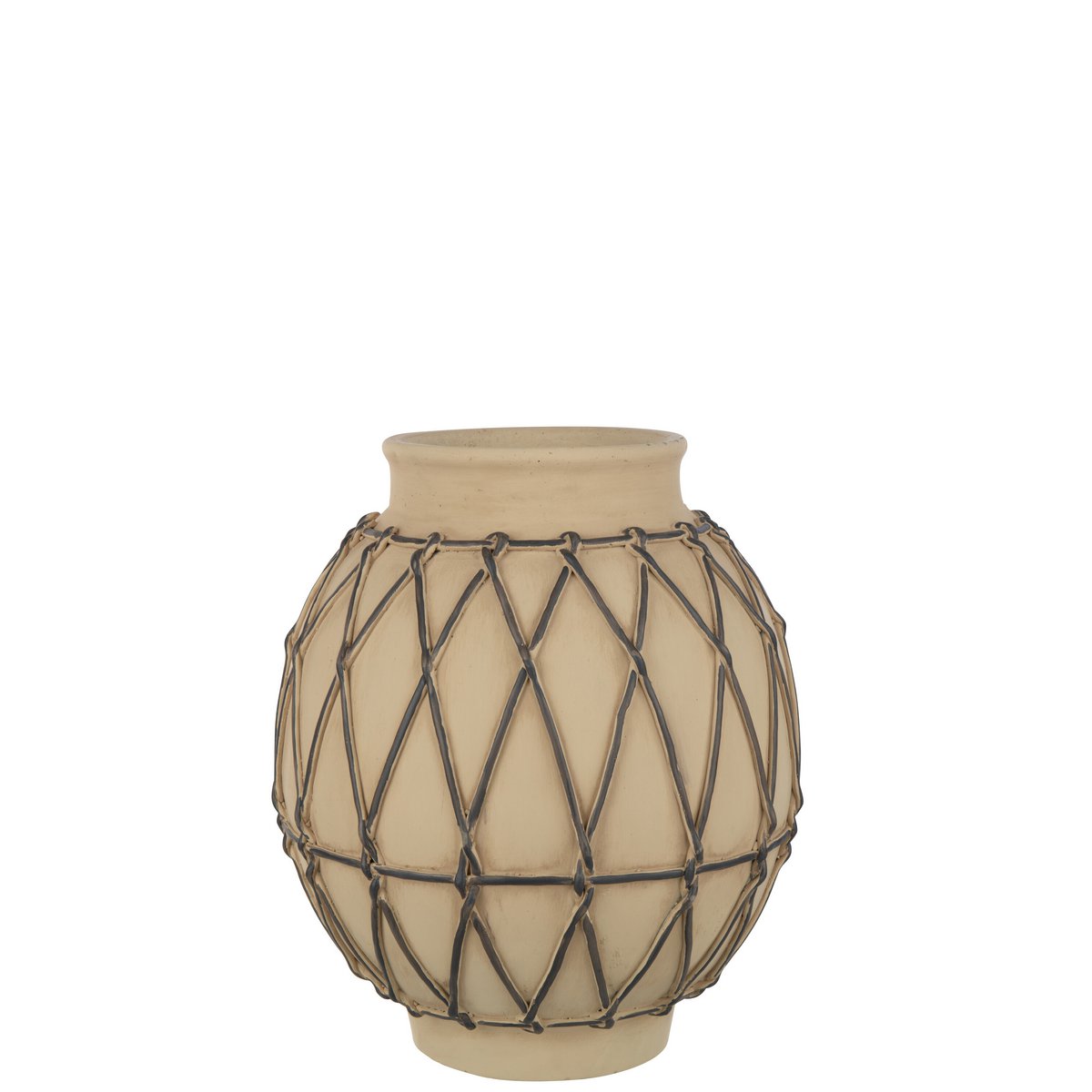 Pot de fleurs Berber en ciment beige de J-Line, détail du matériau