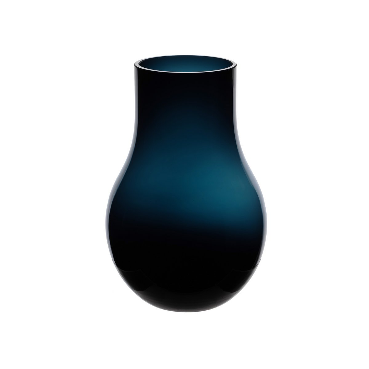 Vase DAVOS en verre, vue de face avec éclairage