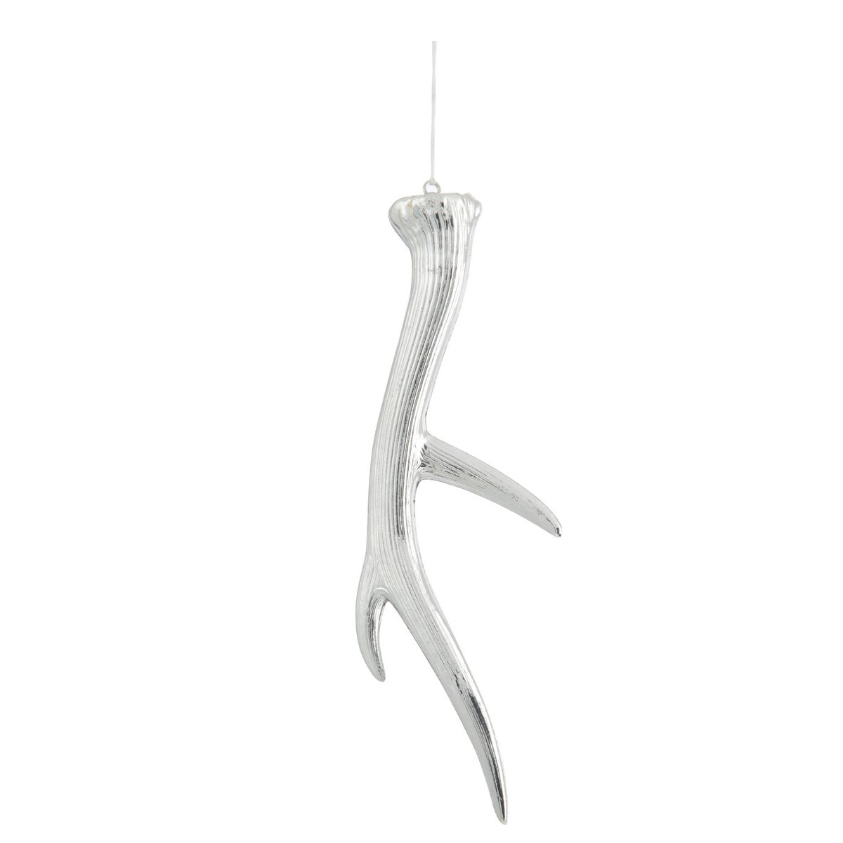 Pendentif de Noël J-Line en bois et plastique argenté, vue de face