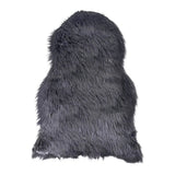 Tapis en peau d'agneau artificielle gris, texture douce et moelleuse