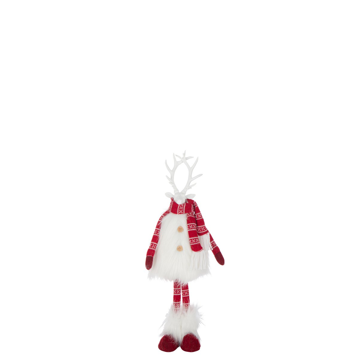 Figurine J-Line Fourrure de Cerf en polyrésine, blanc et rouge, vue avant