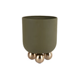 Cache-Pot Estilo Petit en métal vert avec finition brillante
