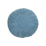 Coussin Rond Velours Volants Bleu Délavé 60cm
