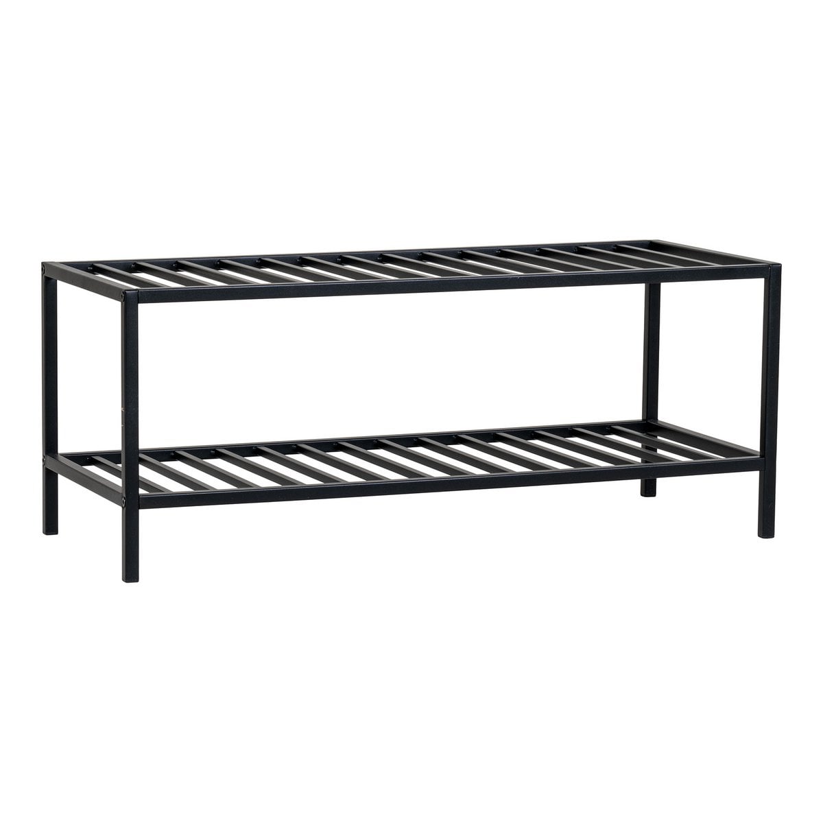Vue latérale de l'étagère Vita, cadre minimaliste en acier