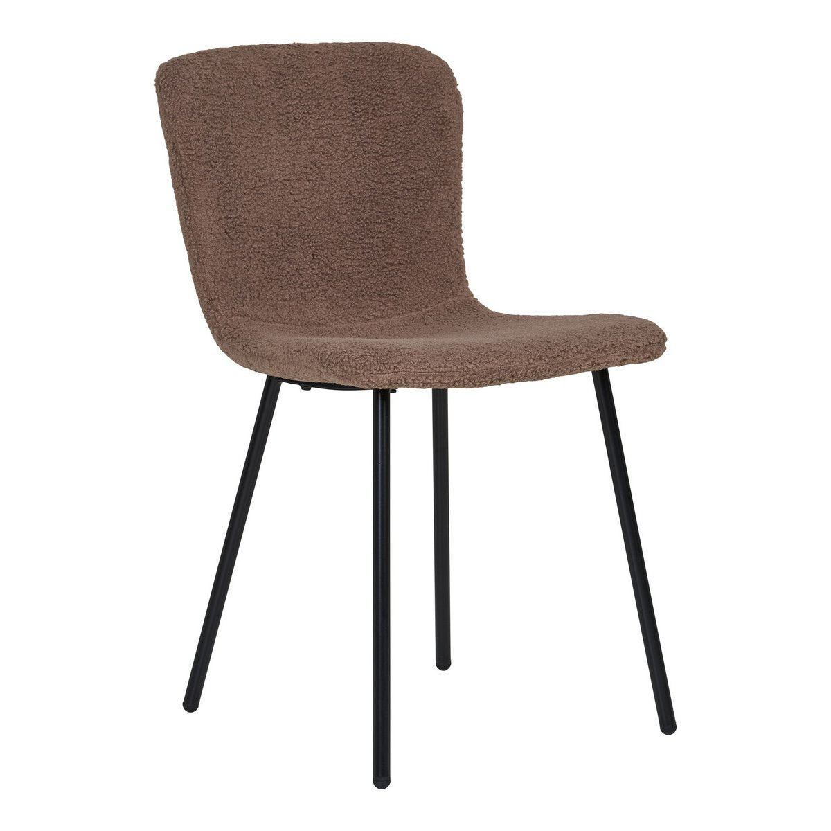Chaise Halden en marron foncé avec revêtement en fourrure artificielle