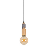 Roofin en bois LED avec câble textile "Bento", y compris E27 / 4W LED