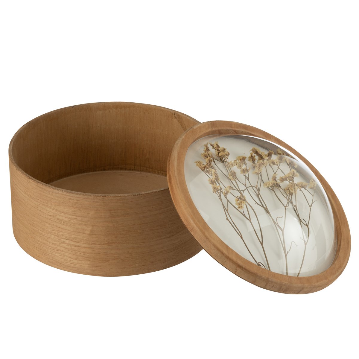 Boîte de rangement Grain Wood Mix Large vue de face avec détails en bois