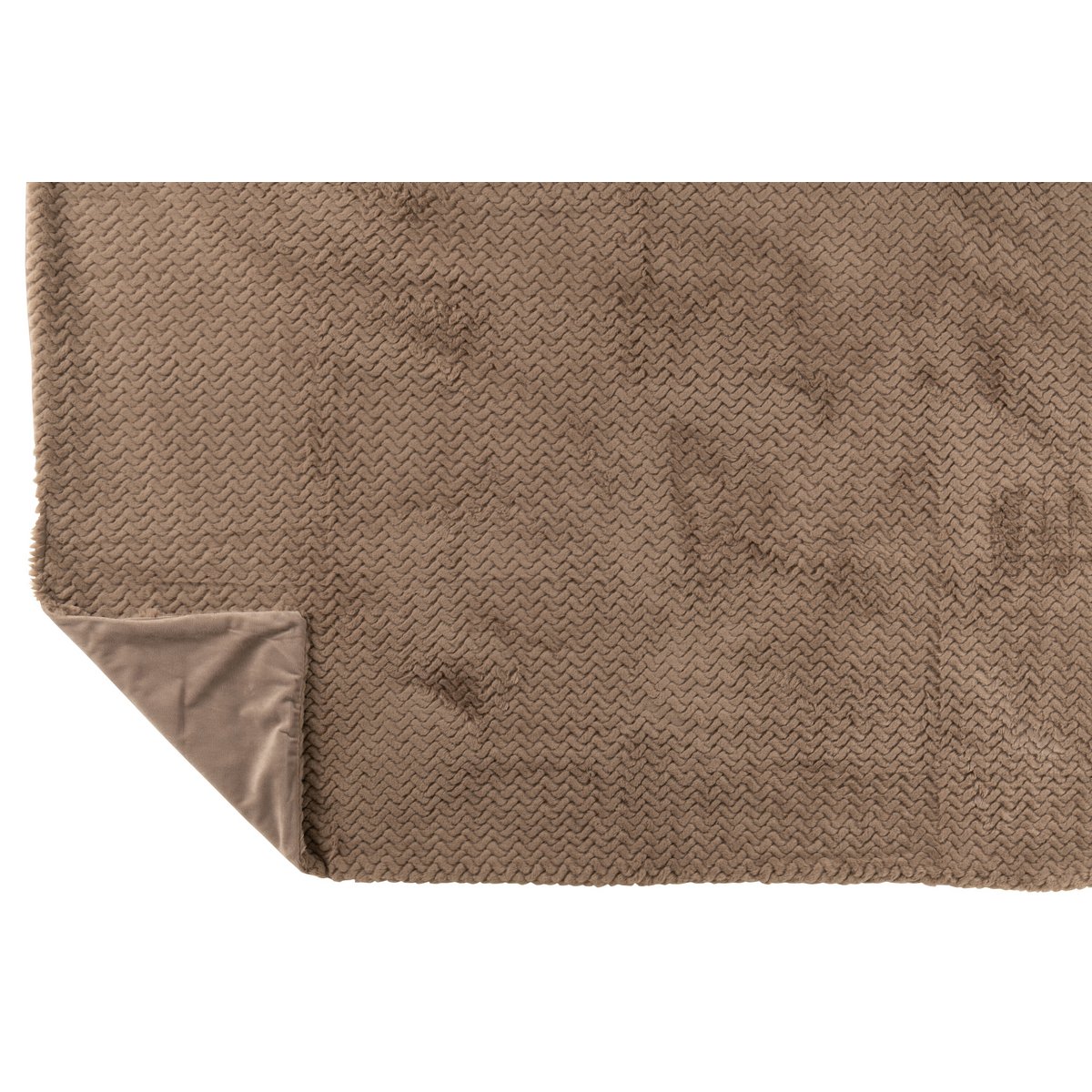 Détail de la texture douce de la couverture J-Line taupe