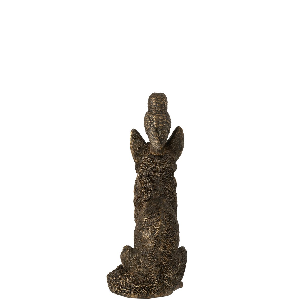 Vue latérale de la figurine J-Line Vos + Uil sur étagère