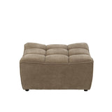 Pouf J-Line Grid en bois de peuplier et mousse taupe foncé, vue de face