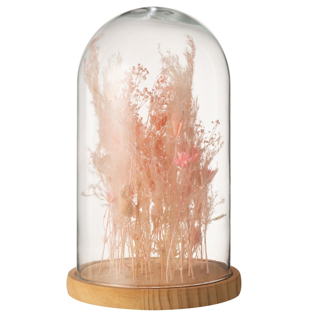 Cloche décorative J-Line avec fleurs séchées, vue de face