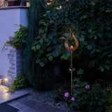 LED Solar Earth Spit "Flame" -out et crache en métal et plastique en brun, avec LED intégrée