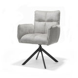 Fauteuil Nova Tissu Cremona %2304 Naturel - Structure rotative 360 noir A360