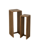 Vue rapprochée de la finition en bois de la table J-Line Cube
