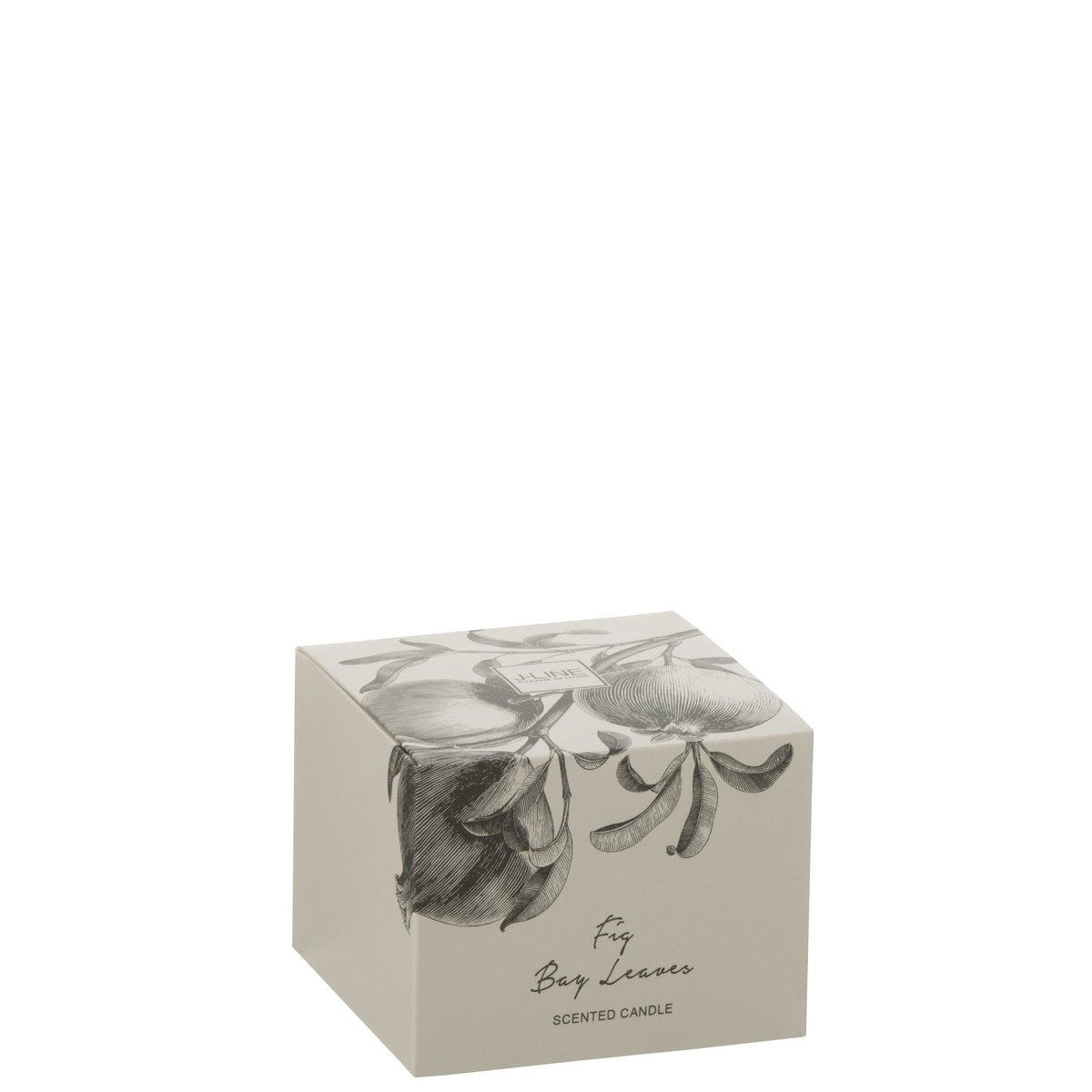 Bougie parfumée J-Line Baies de Figue, vue de face avec étiquette élégante.