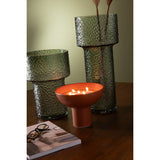 Vase Betty en verre vert, ambiance salon moderne