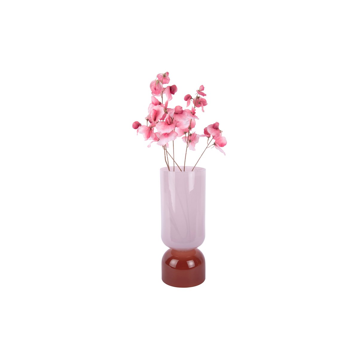 Vase Grand en Verre Rose, détail de la finition brillante