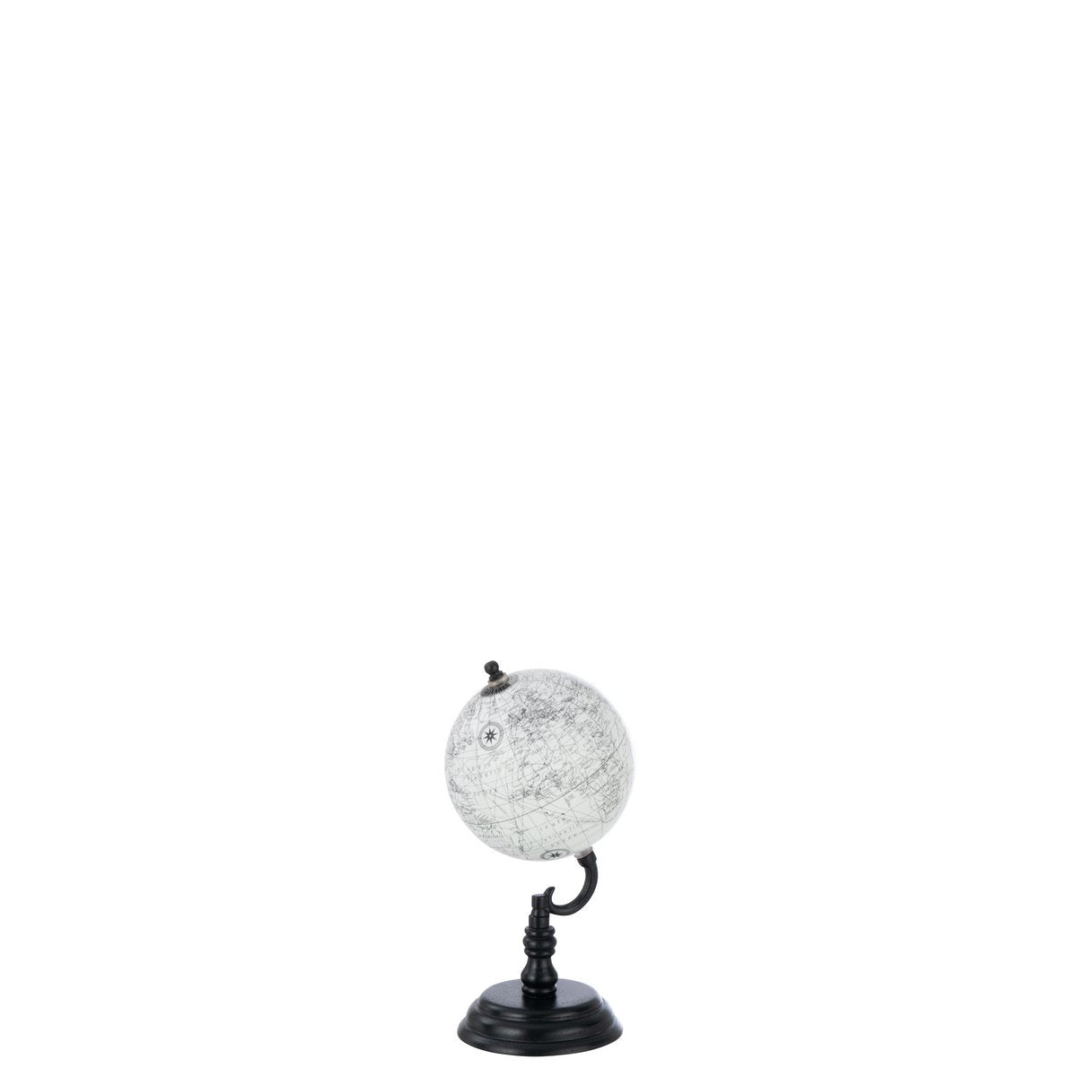 Serre-livres Globe J-Line en bois gris/noir sur socle, petit modèle élégant