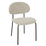 Chaise J-Line textile beige vue de face, élégante et moderne