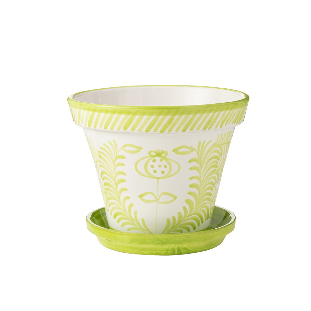 Détail du pot J-Line Grenade, motifs colorés et texture céramique