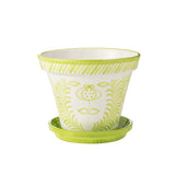 Détail du pot J-Line Grenade, motifs colorés et texture céramique