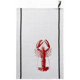 Torchon Homard Rouge Corail Blanc 50 x 70