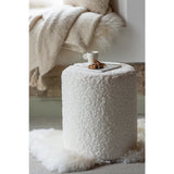 Tabouret J-Line Fourrure en bois blanc, ambiance scandinave