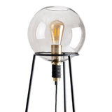 Lampe de table "Stelo", lampe de table moderne en métal noir et verre fumé, socket E27, 71 cm de haut, pour salle à manger, salon, couloir ou bureau,