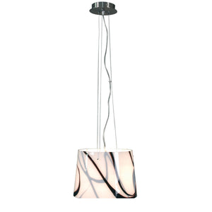 Suspension Näve Mélange - métal/verre opale - blanc - E27 - Ø 29 cm