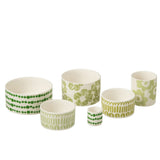 Set de 6 bols apéro J-Line en céramique verte avec plateau en bambou