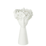 Pot de fleurs J-Line blanc, mise en scène avec plantes