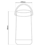 Lumière de table LED avec haut-parleur BT "Festa" pour zone extérieure en plastique noir avec des LED intégrées, 18 cm de haut