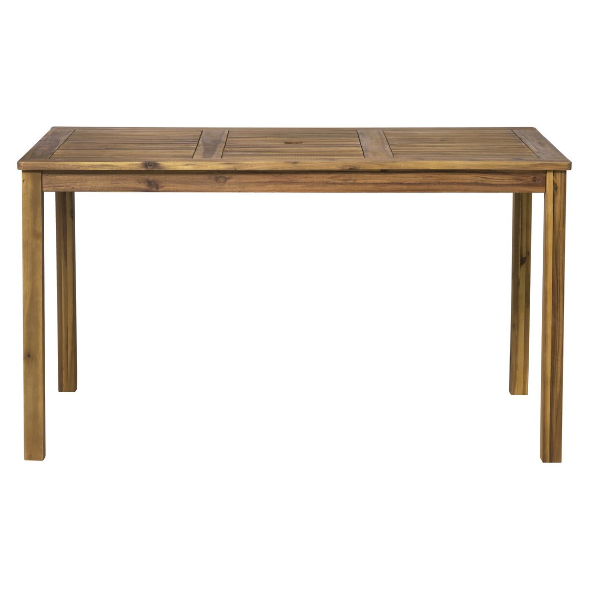 Table de jardin en bois d'acacia avec parasol intégré
