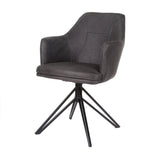 Chaise de bras Calvin Turning Bow Black tissu souple anthracite