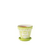 Pot de fleurs J-Line Grenade en céramique verte, vue de face