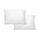 Coussin vintage en lin blanc pur Quirine 50x40