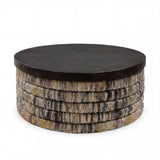 Table basse Magani ronde en gris délavé Banana