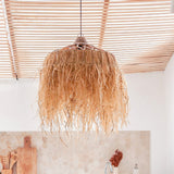 Lampe en Raphia à Longues Franges | Abat-jour | Lampe à suspension KAWI (2 tailles)