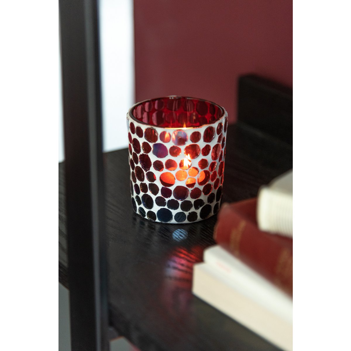 Photophore Mosaic J-Line, gros plan sur la texture en verre.